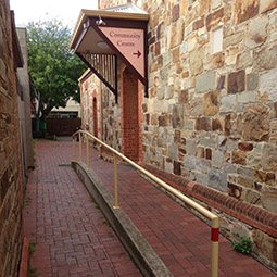 Entrance to community hall, in walk laneway to left of North Adelaide Post Office