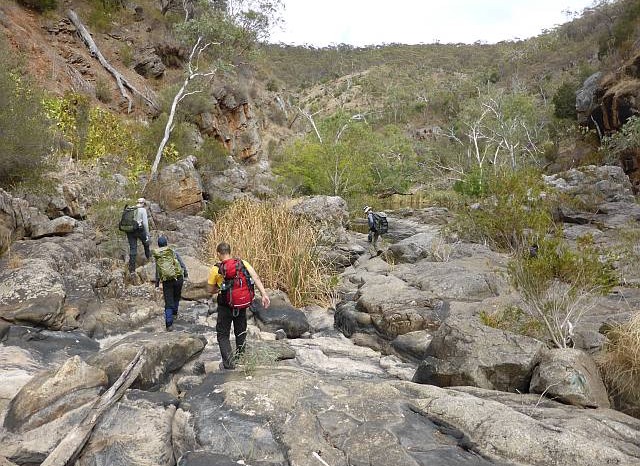 Adelaide Bushwalkers walking in Onkaparinga Gorge National Park
