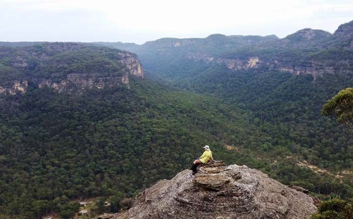 Looking down Little Capertee Creek Valley from Mystery Mountain Lookout, Newnes. Photo:Trevor Jones