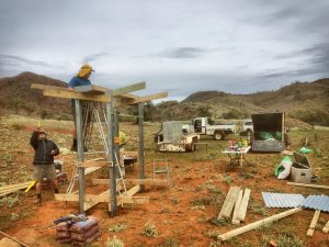 The early phase of construction. Mal and Duncan are wondering if something has gone wrong? Photo: Dean Johnson