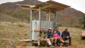 Mark Proctor, Mal Kirkham, Zara Chessell, Duncan Chessell and Dean Johnson at the Yudnamutana water tank