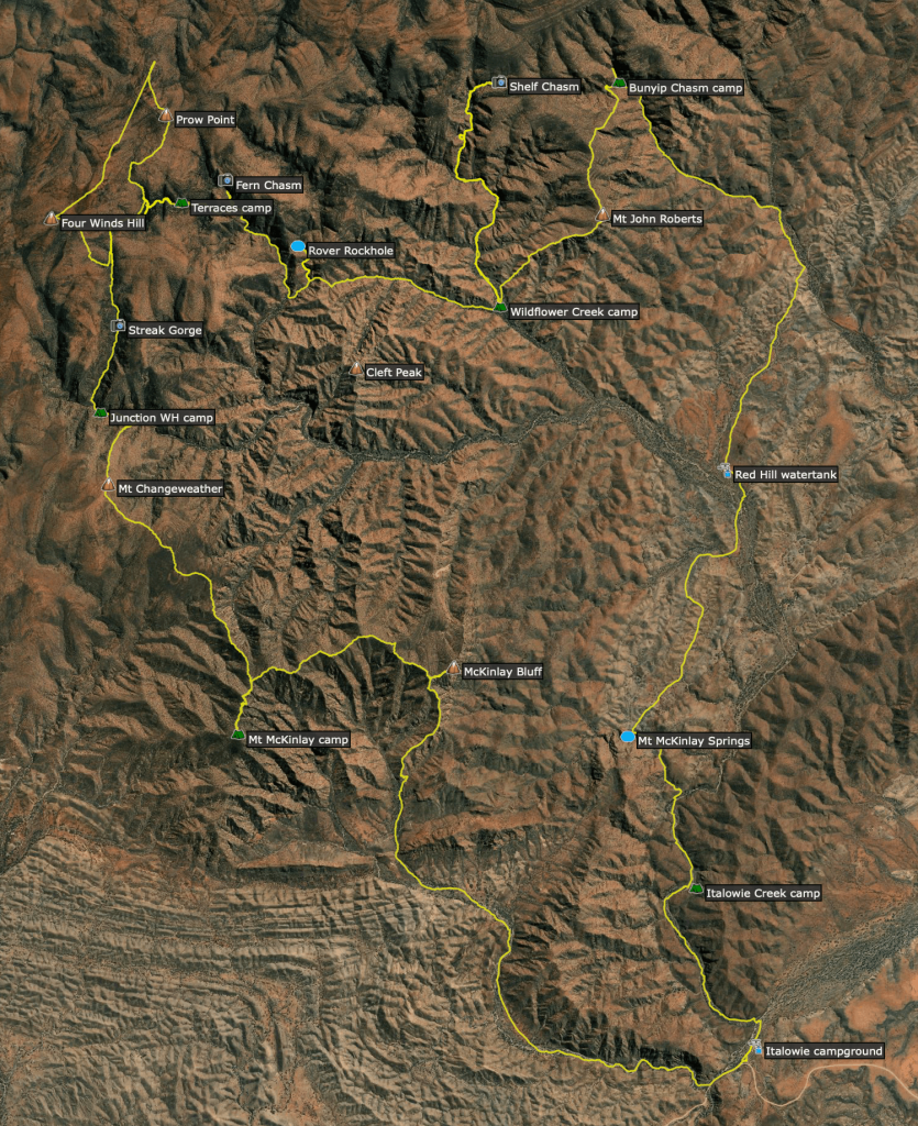 7 day gammon ranges hike